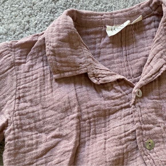 Flöss | Baby Dusty Rose Rob Frill Shirt - Picture 2 of 4